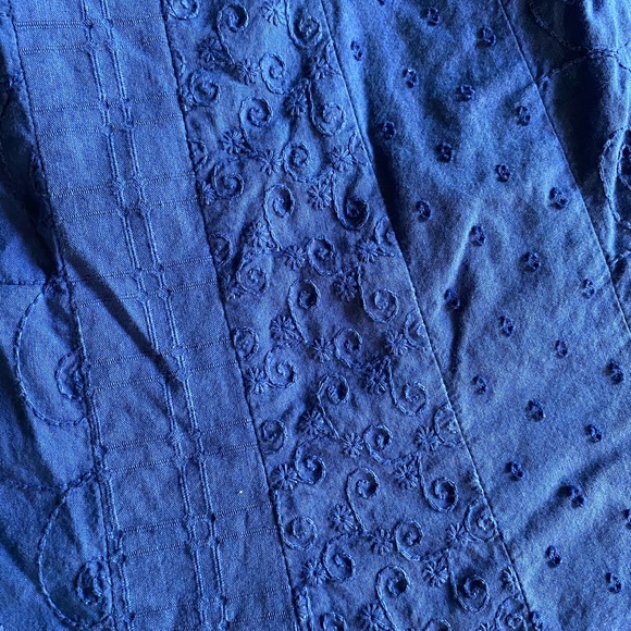 Pure cotton blue midi dress - Picture 2 of 3